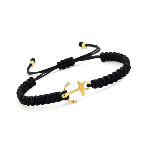 Symbol of Hope Anchors Charm on Adjustable Handmade Rope Stainless Steel Materials Stylish Daily Accessory Anchors