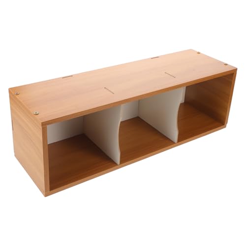 SHINEOFI Large Capacity Wooden Dvd and CD Storage Rack with Walnut Finish, Media Disc Organizer Shelf Tower for Living Room and Office Music Collection