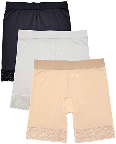 Slip Shorts for Women Smooth lace 3 Pack Undershorts (XL, Mid-Rise Premium)
