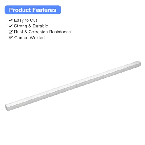 Image of uxcell Square Aluminum Flat Bar, 5 /16 inch Thick 0.3 inch Width 10 inch Length Square Aluminum Bar 6061 Aluminum Flat Plate, 8 x 8 x 254mm T6511 Solid New Mill Stock for Industrial Building