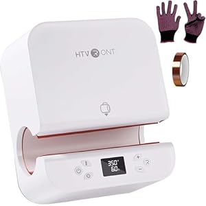 HTVRONT Auto Tumbler Heat Press Machine – Mug Heat Press Heat Up Fast & Even, Professional Tumbler Press High-Security for 2.95″-3.18″ Sublimation Tumblers, Cups, Glasses and Mugs, White
