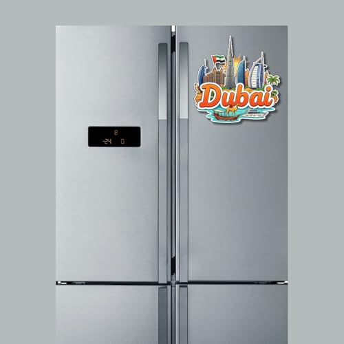 Image of Premium Laser Cut MDF Fridge Magnet for Home Decor, Vibrant Layered Travel Artwork Souvenir Gift with Strong Magnetic Hold, Refrigerator Decoration for Kitchen & Office - Dubai