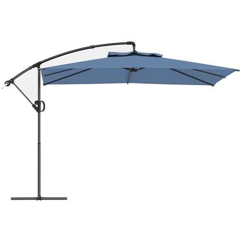 Outsunny Parasol déporté carré 3 x 3 m, parasol de...
