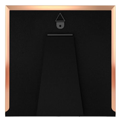 Image of eletecpro 4x4 Enamel Picture Frame with Real Glass Cover, Square Photo Frame with Rose Gold Metal Edge Display Pictures 4 by 4 for Tabletop and Wall Decor, White, 1 Pack