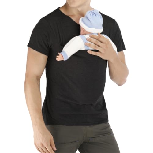 Men's Baby Carrier Soothe V Neck Short Sleeve Kangaroo T Shirt2