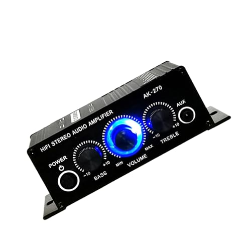 LOLIPPYY Amplificador De Potencia De Audio Digital Compacto 2 Canales Volumen Ajustable y Salida Nítida para Altavoces Pasivos En Ordenador, Coche y TV