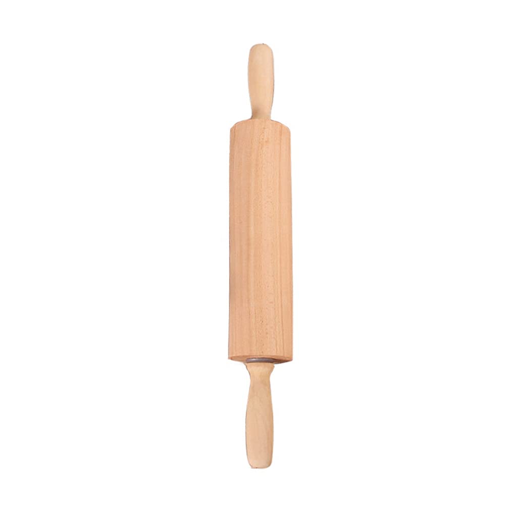 PANGBOER Wooden Rolling Pin for Pastry Pizza Roller Maker Pan Cake for Cookie Dough Cake Cooking Baking Lover Wooden Handle Rolling Pin