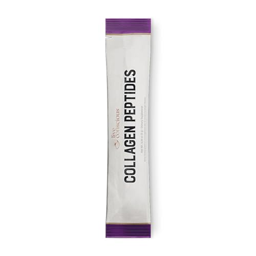 Image of Live Conscious Collagen Peptides Powder Unflavored Packets - Hydrolyzed Collagen Powder - Hair, Skin, Nail, & Joint Support - Type I & III Grass-Fed Collagen Supplements for Women and Men - Pack of 20