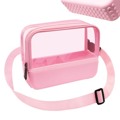 CLLTIV Clear Bag for Stadium Events - Fanny Pack for Bogg Bag EVA Rubber Waterproof Sandproof and Non-slip Bottom for Concerts Sports Games Day Travel Pink