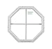 18" Octagon Shed Window White J-Channel Mount, Playhouse Window