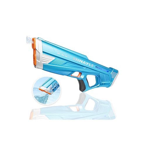 SHNAYLE Electric Water Gun for Adults Kids USB-C Charging Port, Automatic Powerful Squirt Gun, High Powered Shooting Blasts, Strongest Long Range Auto Water Blaster, Pool Outdoor Water Toy (Blue)