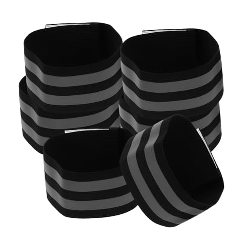 Toddmomy 6Pcs Reflective Wristbands for Night Safety High Visibility Armbands for Evening Activities Unisex Reflective Bands for Walking Running Cycling and Sports