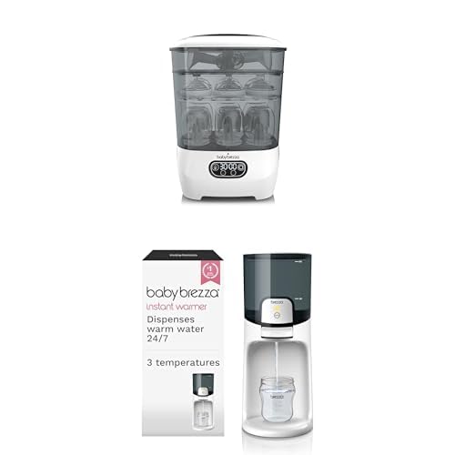 Bundle of Baby Brezza Bottle Sterilizer and Dryer Advanced – Largest Capacity Steam Sanitizer + Instant Baby Bottle Maker, Warm Water Dispenser