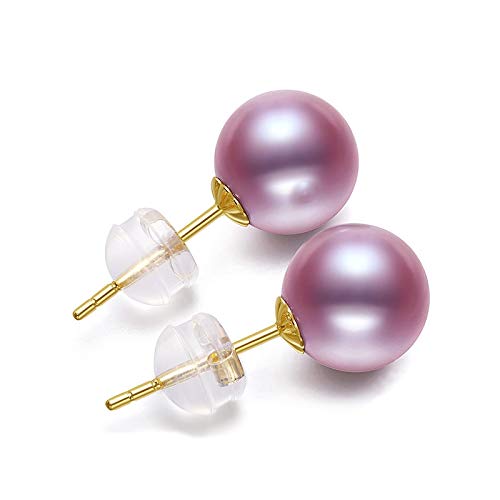 Pendientes de oro 18k con perlas naturales de agua dulce joyería mujer