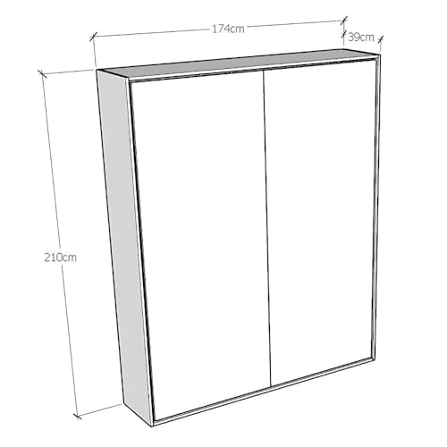 IMAGO FACTORY Kento – Klappbett, Funktionsbett, Schrank mit Doppelklappbett, Wandbett, Platzsparend Bett, Matratze Nicht Enthalten, das Bett Kommt Zerlegt an, Betonfarbe – Bild 3