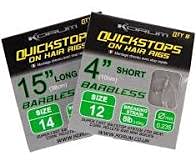 Korum 4in Hair Rigs with Quickstops Size 10 - KHRQS10