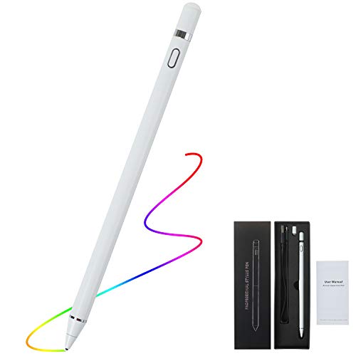 Active Stylus Digital Pen for Touch Screens Compatible for iPad iPhone Samsung Phone Tablets for Drawing and Handwriting on Touch Screen Smartphones Tablets (iOS Android) 2 in 1 Tips