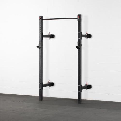 Titan Fitness X-3 Series 91in Wall Mounted Folding Power Rack, 21in Depth Space Savings Rack, Folds up to 8