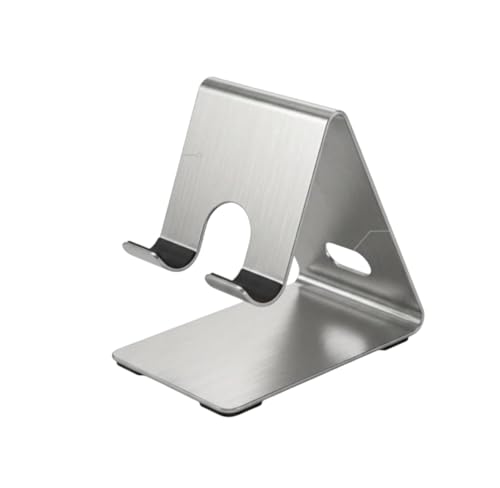 Image of iCare Stainless Steel Mobile Phone Holder Stand |Anti-Slip Silicone Grip| Laser Printed Customizable Premium Brushed Finish | Made in India|Desk Stand for Smartphones | Custom Logo Small Quantity
