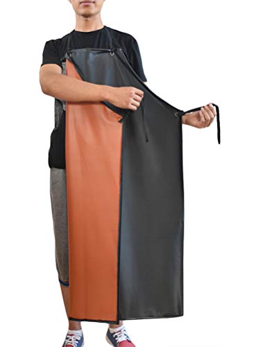 Apron Waterproof Aprons Oil Resistant Pvc Work Aprons For Dishwashing, Gardening, Lab Work, Butcher And Dog Grooming (Black, One Size) #TOP1