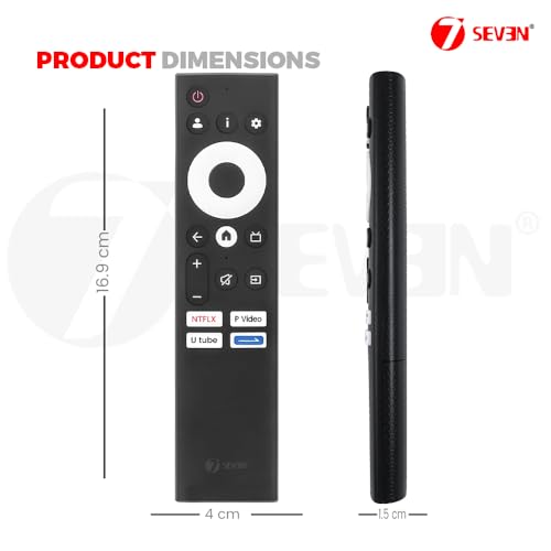 Image of 7SEVEN Compatible with Thomson Google Tv Remote Control Suitable for Models Q43H1110 Q50H1000 Q55H1001 Q65H1100 Q75H1101 Smart 4K Ultra HD QLED Television Without Voice Command