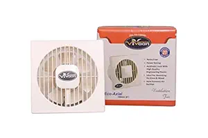 Vivaan Eco-Axial Air small 6 inch (150MM) silent Exhaust Fan for Kitchen, Bathroom, Cabin and Office | Round fan Cut-out Size - Circle Diameter 147 mm white (Eco-Axial 150 MM)