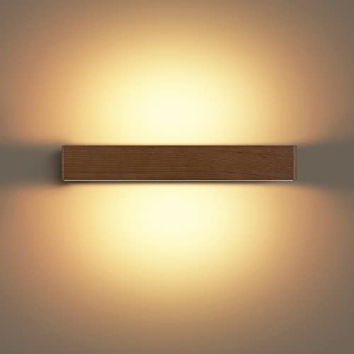 Applique Murale,Mainen LED Vintage créative Applique murale simple en bois massif,Interieur Lampe LED pour chambre/enfant/salle de bain/Escalier/Couloir (52CM) Cover
