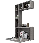 Pmnianhua Opvouwbare Houten Wandmontage Drop Leaf Tafel, Ruimtebesparende Vouwtafel Make-up Vanity De...