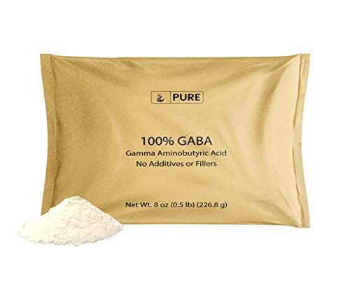 Gamma Aminobutyric Acid (GABA) Powder (8 oz, Â¼ TSP per Serving) by Pure Ingredients, Healthy Mood & Sleep Cycle*, Ease Stress & Relax*, Relieve PMS Symptoms*, Non-GMO, Eco-Friendly Packaging