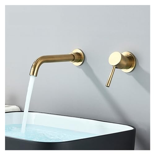 Mélangeur de lavabo mural en laiton débit fluide double commande - 3