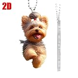 Yorkshire Terrier Hunde-Anhänger, vielseitiger Charm, niedlicher Welpe, Schlüsselanhänger für Auto-Dekoration, Rucksäcke, Partys und Spiegel, festlich, flacher Sammler für Mini-Frauen, Muscheln,