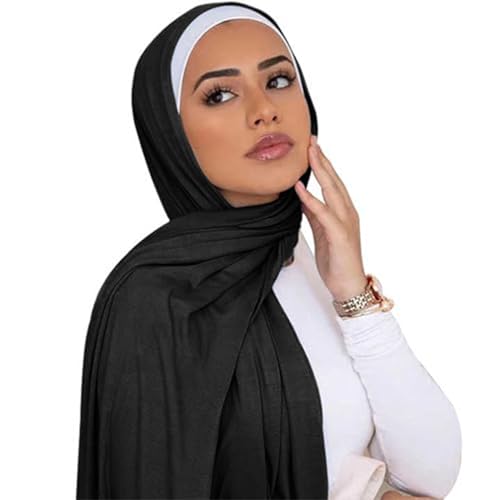 Jersey Hijab for Women Jersey Hijab for Women, Soft Breathable Modal Hijab, 67x28 Inch Long Black Hijab, Fashion Muslim Hijab Scarf for Women