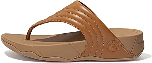 FitFlop Walkstar Leather Toe-Post Sandals Light Tan 7 M (B)