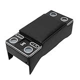 CRAFTWORKS（クラフトワークス） ハイエース 200系 専用 コンソールボックス LED コンソール ボックス アームレスト センターコンソール 1型 2型 3型 4型 5型 6型 7型 8型 車 収納 内装 USB タイプC バン ワゴン HIACE 200 スーパー GL 標準 (レザーブラック, ワイヤレス充電有)