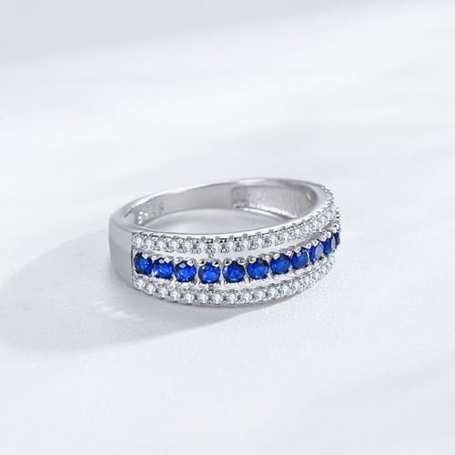 Bague argent pierre bleu blanc pour sublimer vos tenues de soirée chic - 4