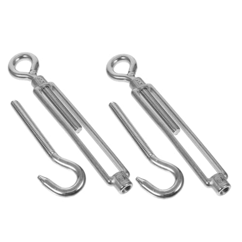 Cabilock 2pcs Flower Basket Bolt Turn Buckle Tension Hook Wire Tightener Screw Turn Buckle Stainless Steel Screw Stainless Steel Turn Buckle Tensioner Sun Shade Hook 304 Stainless Steel
