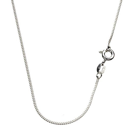 Sterling Silver 1mm Diamond-Cut Curb Nickel Free Chain Necklace Italy, 20"