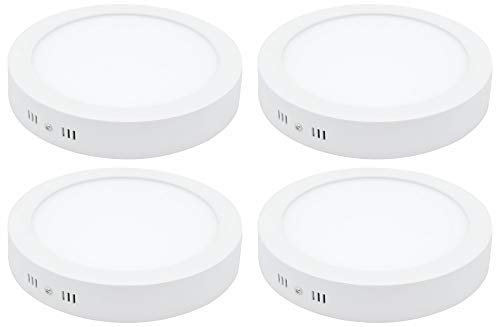 Fos 20W Surface Mount Led Panel Ceiling Light, 2000 Lumens (Round | Cool White 6500K | Pack Of 4)