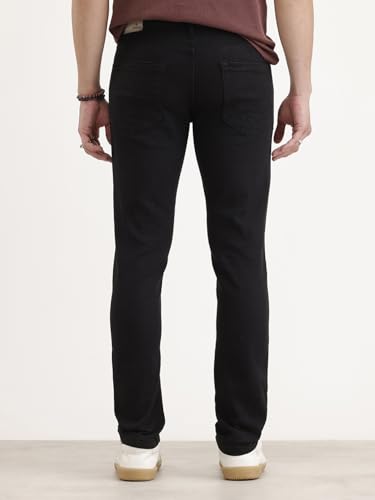 Image of WROGN Men's Cotton Blend Jeans | Solid | Slim Fit