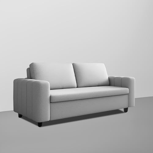 Image of Cisco 3 Seater Sofa Cum Bed for Home & Living Room (Grey) | Modern Premium Fabric Sofa | Foldable Convertible Sofa Bed | Furniture for Home, Office, Guest Room & Bedroom Interiors