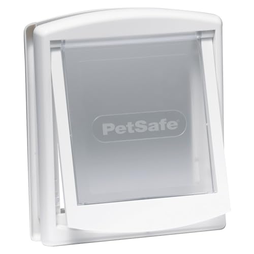 PetSafe Original 2 Way Pet Door - Manual Lock, Durable Frame, Multiple Colours - Medium, White