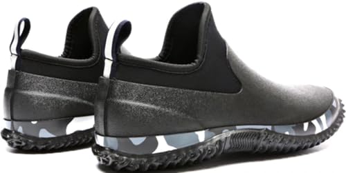 GILKUO Gummistiefel Herren Kurz Gummistiefeletten Regenstiefel Halbhoch Kurzschaft Regenschuhe Wasserdicht Regenstiefeletten Gummi Stiefel Schwarz 45