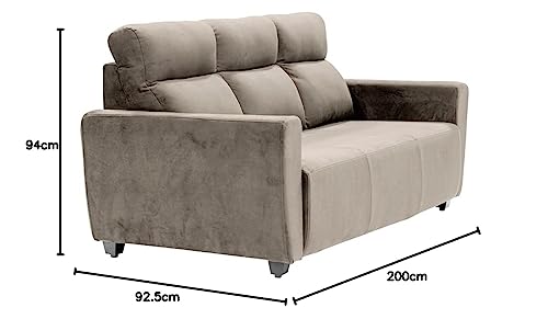 Image of Wakefit Sofa Set | 3 Year Warranty | Sofa 3 Seater, 3 Seater Sofa for Living Room, Wooden Sofa Set, Couch Sofa for Living Room, Sofa for Living Room - Belize(Fabric-Velvet : Stone)