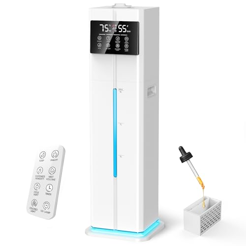 Cool Mist Humidifiers for Bedroom, Ultrasonic 2.4Gal 9L Quiet Top-Fill, Easy Clean with Essential...
