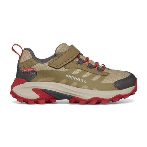 Merrell Kids Moab Speed 2 Low Alternative Closure Waterproof Hiking Shoe, Coyote, 2 Wide US Unisex Big_Kid
