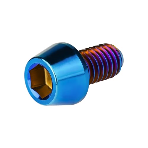 Image of Titanium Ti Bolt M5x9 16 18 20 25 30 35 40 45 50 55 60mm Tapered Head Screws Pack of 4 (M5x9mm, Burnt Blue)