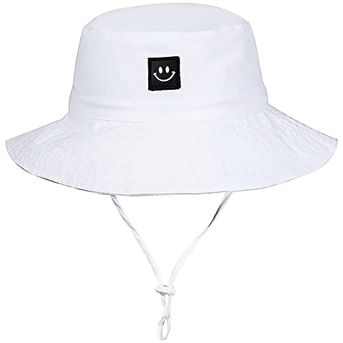 Image of 55cube UPF 50+ Baby & Toddler Sun Hat, Wide Brim Infant Bucket Hat for Beach & Outdoors, Adjustable Fit for Ages 0-4 Years