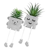 Gatuida 2 Piezas Plantas Artificiales con Macetero y Patas de Suculentas Falsas Realistas para Decoración de Interior Oficina Salón y Escritorio