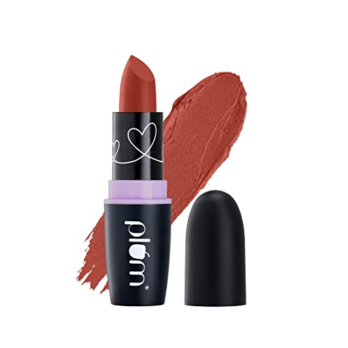 Plum Matterrific Lipstick Highly Pigmented Nourishing & Non Drying 100% Vegan & Cruelty Free (1 Count (Pack of 1)) (Plush Hour - 124 (Peach Pink))