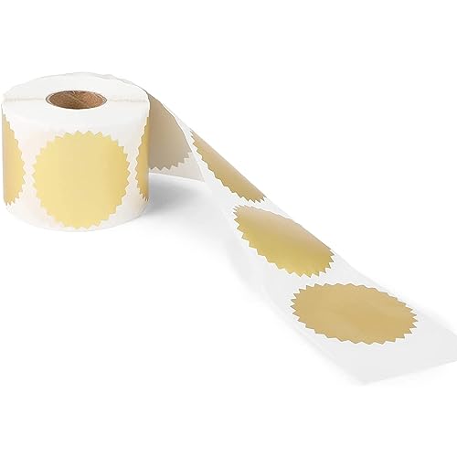 Stockroom Plus Round Gold Seal Sticker Roll - Envelope Sealer for Invitations & Greeting Cards - Circle Sticker Labels - 2 in, 500 Count